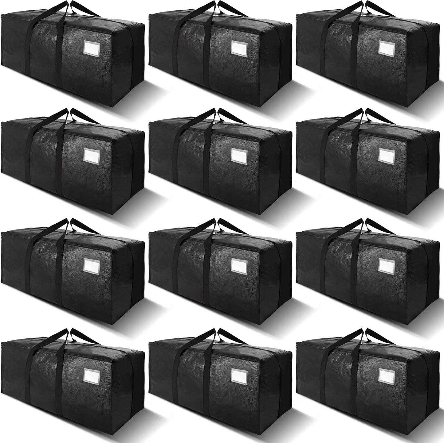 VELVETSURE Heavy Duty Extra Large Moving Bags W/Backpack Straps - Strong Handles & Zippers, Storage Totes For Space Saving, Fold Flat, Alternative to Box and Bin (Set of 6, Multicolor)