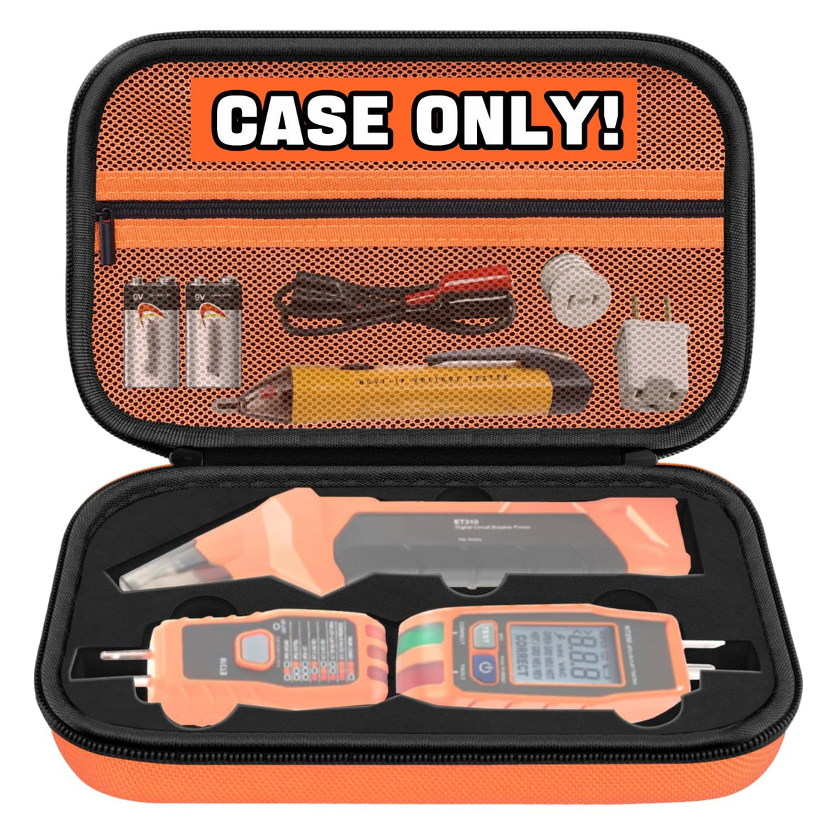 Storage Case Only for Klein Tools Electrical Testers -Hard Protective Carrying Bag Compatible with 80101 Circuit Breaker Finder Kit & ET310/ 69149P Digital Multimeter, XL Size (Does NOT Include Tools)