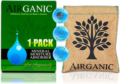 Natural Moisture Absorber Dehumidifier Bags (1-Pack) – Plant & Mineral Desiccant Pouches for Closet, Car, Gun Safe, RV, Bathroom – Reusable Mini Humidity & Odor Control