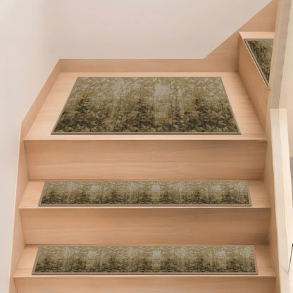 Non Slip Stair Treads for Wooden Steps, 15 Pack 8"x30" Washable Carpet | 8x30 in soft chenille polyester stair treads with reusable TPE backing for indoor wood stairs, dogs, kids, and seniors
