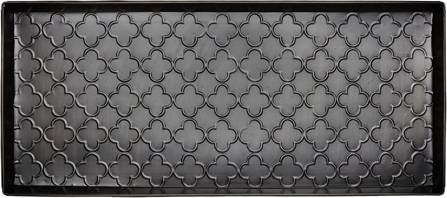 HF by LT Birch Forest Pattern Metal Boot Storage Tray, 30 x 13 inches, Antique Copper Finish
