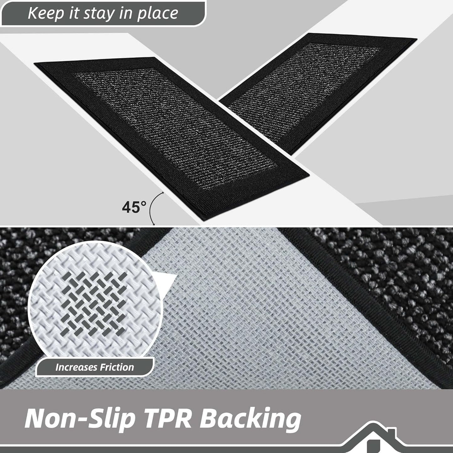 BEQHAUSE Indoor Door Mat 20" x 32", Dirt Trapper Door Mats Non-Slip Entryway Rugs Washable, Resist Dirt Absorbent Welcome Mat, Low Profile Floor Mats for Front Back Door and Entryway, Taupe