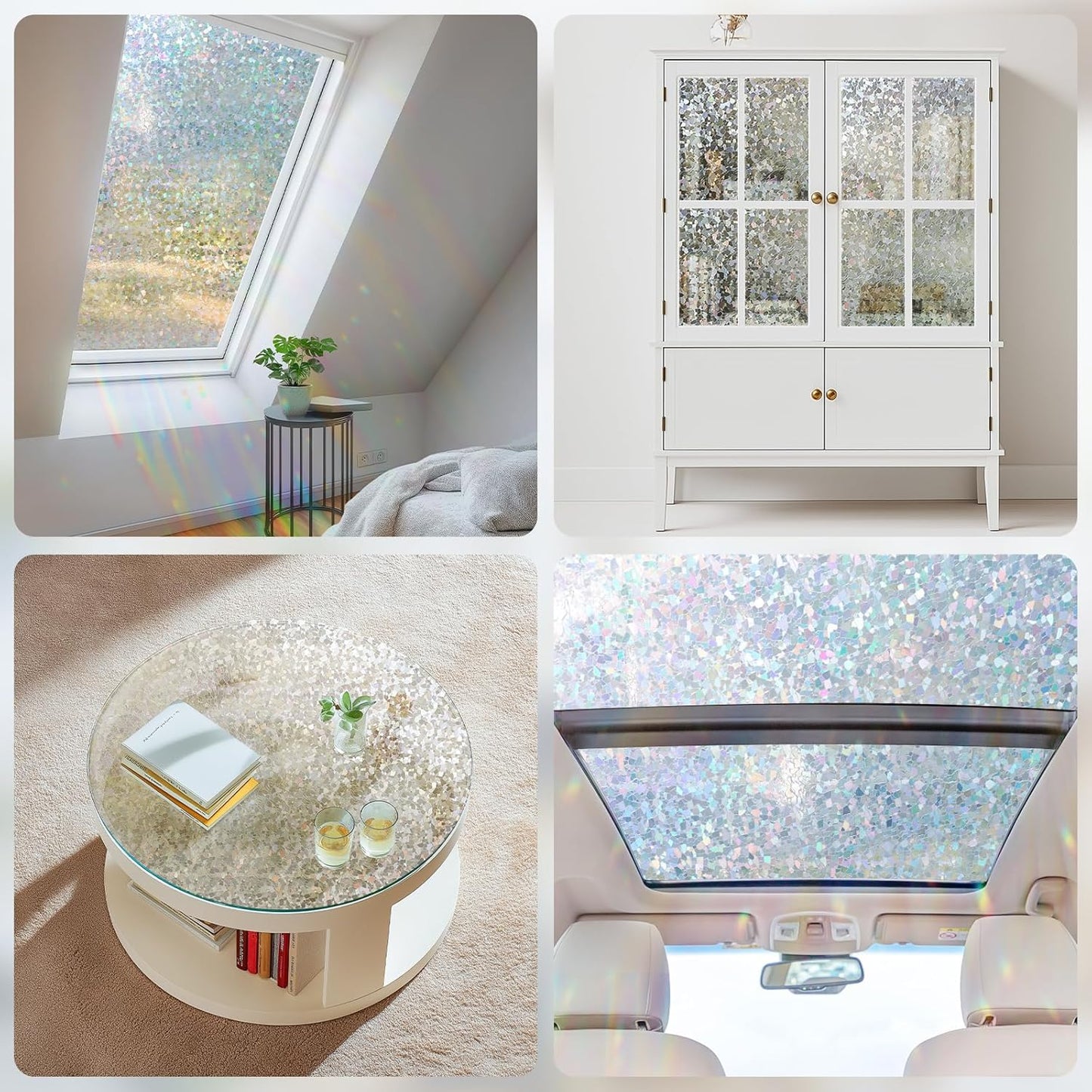Haton Window Privacy Film Frosted Glass Film for Door Bathroom Shower, Peel & Stick, Day & Night, Papel para Ventanas Privacidad, Covering Sticker Removable Decorative Translucent Pure 17.5" x 78.7"