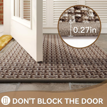 Door Mat 17"x30",Door Mat Indoor Entrance Dirt Resistant and Absorbent Non-Slip Rubber Backing Front Door Mats Washable Low-Profile Indoor Mats for Entryway, Inside Entrance Easy Clean Gray