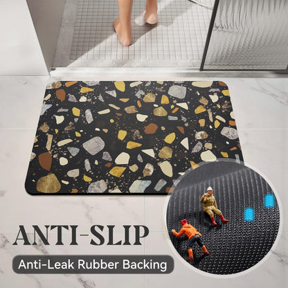 MontVoo -Bath Mat-Rubber Backing Non SlipThin Bathroom Rugs Fit Under Door- Quick Dry Absorbent Faux Suede Surface Grey Bathroom Floor Mats-Shower Rug for in Front of Bathtub Shower Gray 16x24