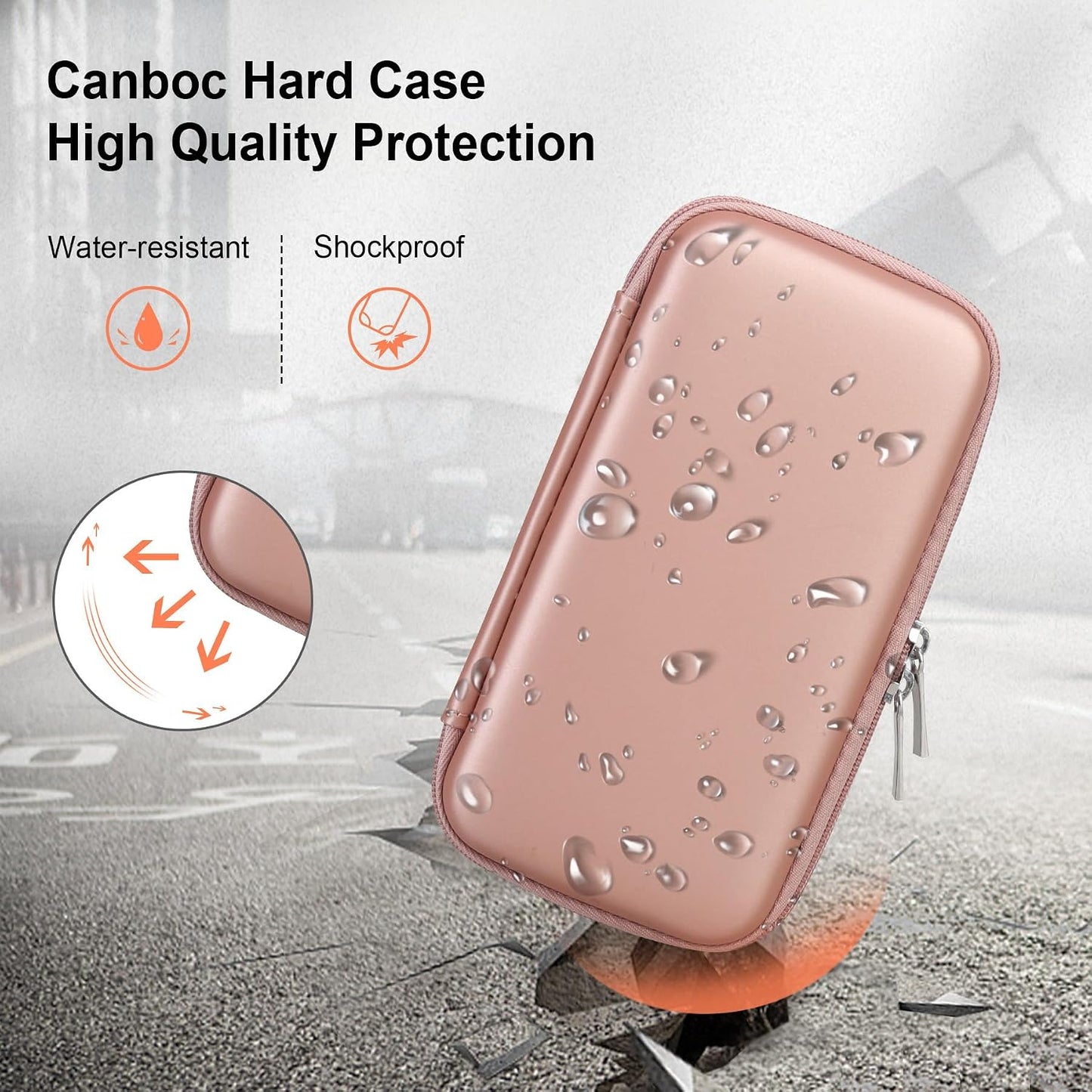 Canboc Diabetic Supplies Case, Carrying Organizer for Glucose Meter, Lancing Device, Blood Sugar Test Strips, Lancets, Insulin Pens, Alcohol Wipe and Other Diabetes Care Accessories, Rose Gold