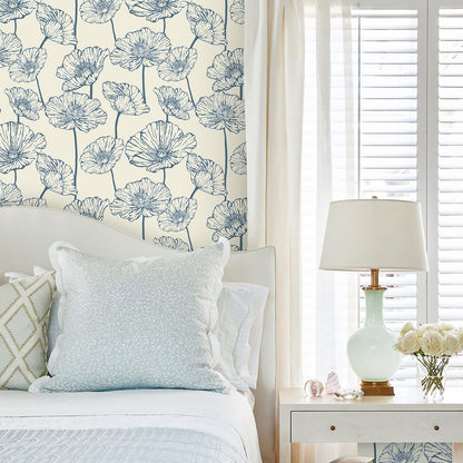 Orainege Modern Peel and Stick Wallpaper 17.3inx118.1in Beige and White Floral Wallpaper Boho Contact Paper Removable Decorative Wall Paper for Bedroom Bathroom Cabinets Decor Vinyl