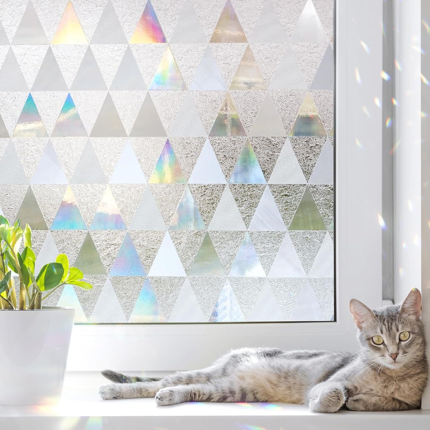 LUTE Window Privacy Film, Frosted Glass Window Film for Bathroom, Static Cling Removable Heat Control Glass Coverings, Non Adhesive Opaque Door Sticker for Home Office (Pure, 17.5" x 78.7")