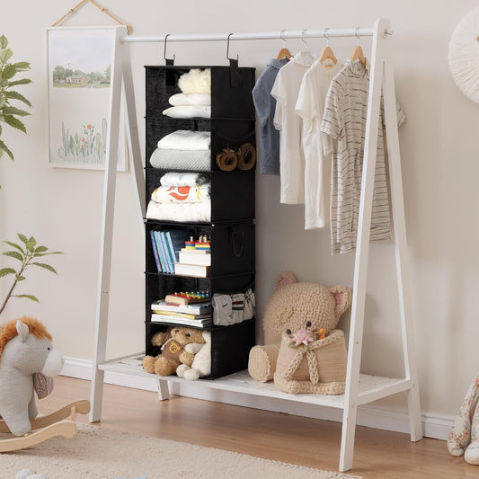 StorageWorks 6-Shelf Closet Organizers, Two 3-Shelf Separable Hanging Shelves for Closet, 12 1⁄2" D x 12 1⁄2" W x 47 ¼" H, Mixing of Beige, White & Ivory