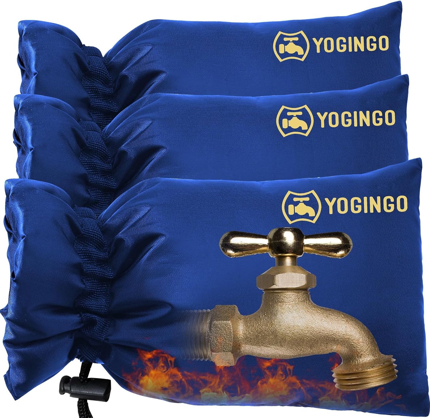 Outdoor Faucet Covers for Winter Freeze Protection, 4 Pack 5.9" x 8.3" Blue Hose Bib Covers for Winter, Water Spigot Covers Winter Insulated, Insulation Cover Socks Faucet Freeze Protector