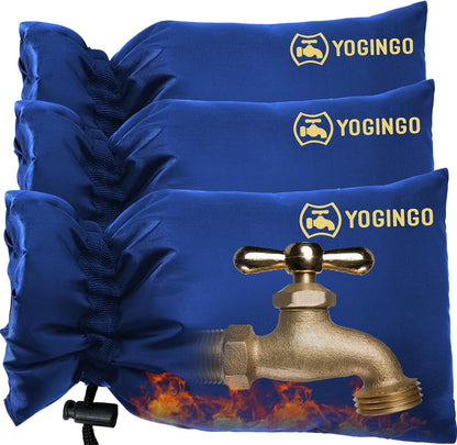Outdoor Faucet Covers for Winter Freeze Protection, 4 Pack 5.9" x 8.3" Blue Hose Bib Covers for Winter, Water Spigot Covers Winter Insulated, Insulation Cover Socks Faucet Freeze Protector