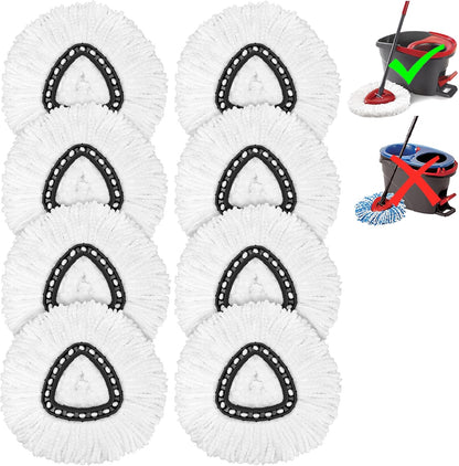 4 Pack Mop Heads Replacements for O-Ceda Easy Wrin Spin System, Microfiber Refills, Easy Cleaning Mop Repalce Head