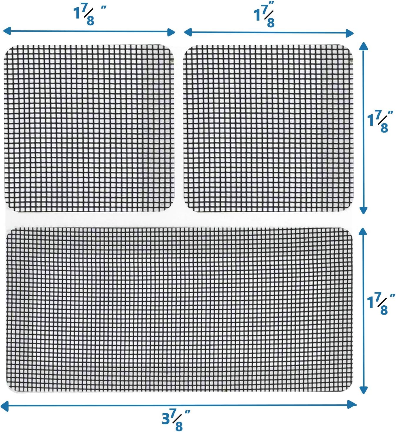 Screen Repair Patch Kit,Taocco Window and Door Screen Repair Kit,Strong Adhesive&Waterproof Fiberglass Covering Wire Mesh Repair for Holes and Tears,18 Patches(1⅞" x 1⅞" x 12pcs)（3⅞" x 1⅞" x 6pcs)