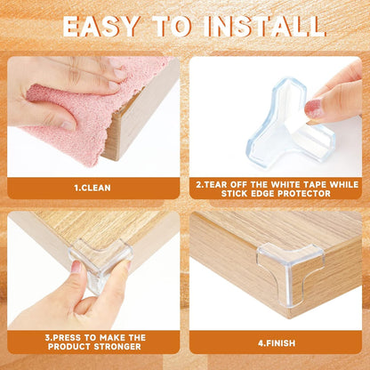 Corner Protector for Baby, Protectors Guards,Furniture Corner Guard ,Edge Safety Bumpers,Baby Proof Bumper,Cushion to Cover Sharp Furniture,Table Edges Clear and Transparent L Shape 20PCS