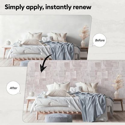 17"x118" Peel and Stick Wallpaper for Renter Friendly, Removable Wallpaper Peel and Stick, Self-Adhesive Textured Contact Paper for Walls, Cabinets, Countertops(Geometric Clay)
