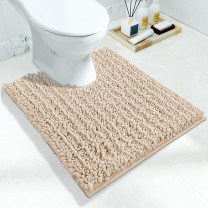 Yimobra Bathroom Rugs Non Slip Washable - Ultra Soft Absorbent Chenille Bath Mat, Quick Dry Shaggy Floor Carpet for Tub Shower, Gray Home Decor Accessories, 24x17 Inch