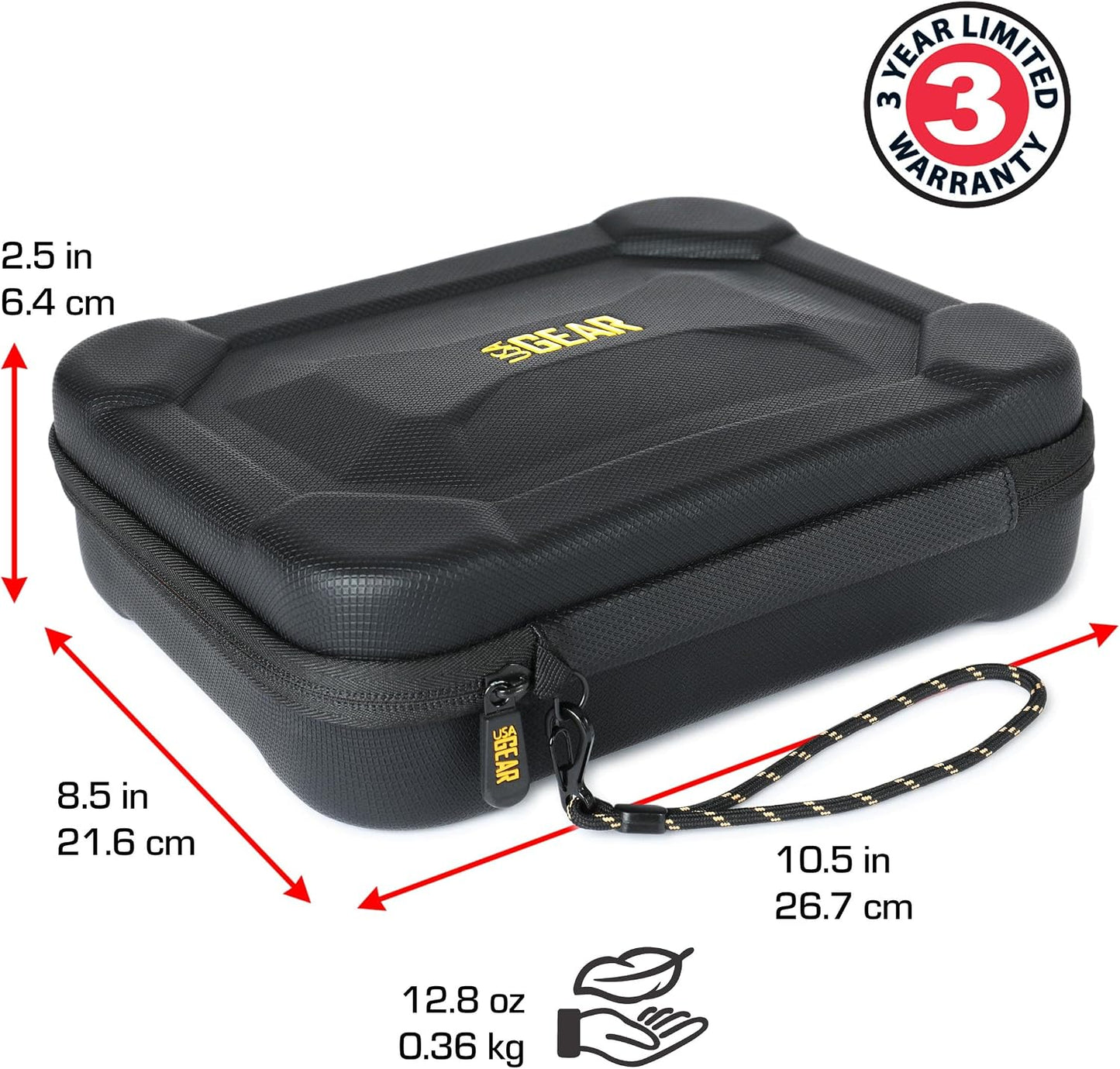 USA Gear Manometer Case with Customizable Foam Interior Fits Leaton Air Pressure Meter, Klein ET180, Batteries, Cables & more Manometer Accessories - Semi Rigid Case with Water Resistant Exterior