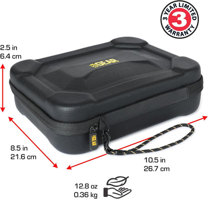 USA Gear Manometer Case with Customizable Foam Interior Fits Leaton Air Pressure Meter, Klein ET180, Batteries, Cables & more Manometer Accessories - Semi Rigid Case with Water Resistant Exterior