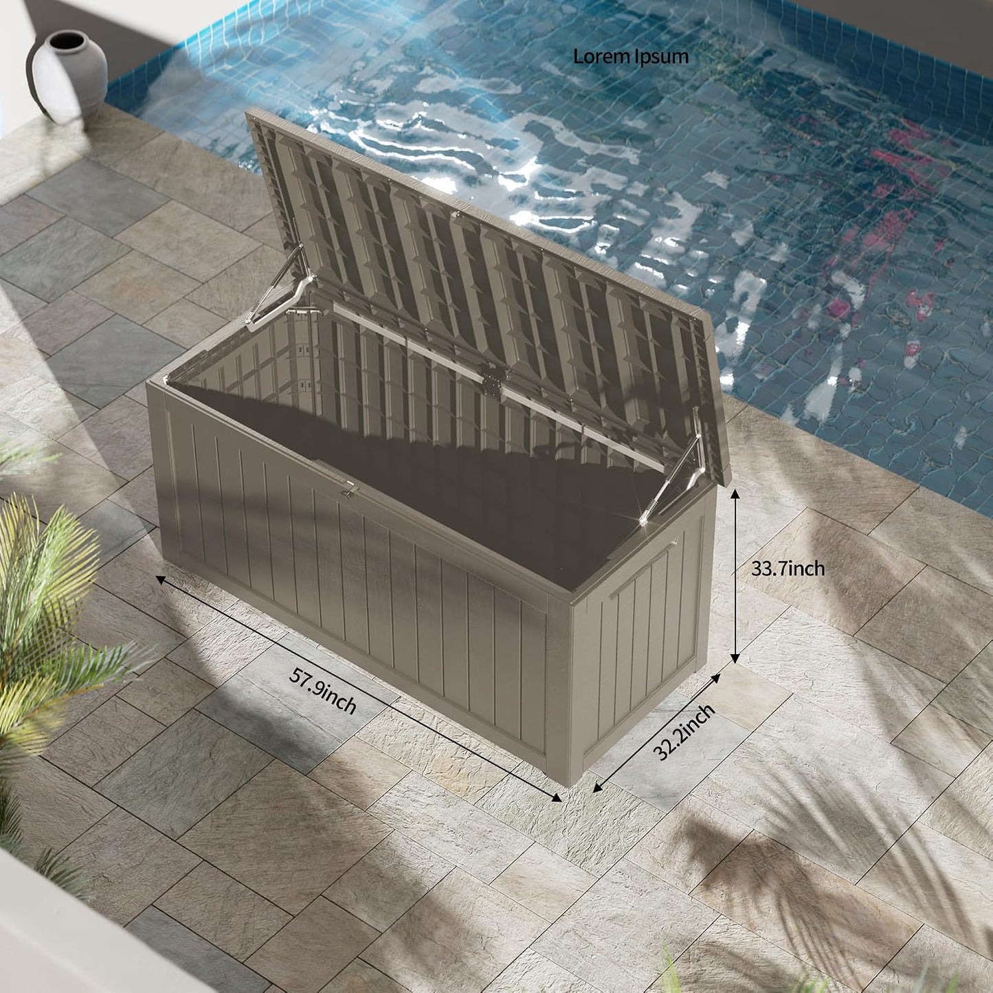 320 Gallon Outdoor Storage Box, Extra Large Waterproof Resin Deck Box with Lockable Lid Storage Bin for Patio Furniture Cushion, Garden Tools, Pool Accessories, UV-Resistant Outside, Black