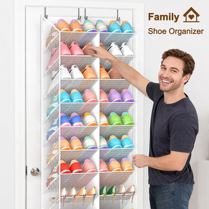 UVIAHOMI Over the Door Shoe Organizer for 20-30 Pairs, 10-Tier, Black