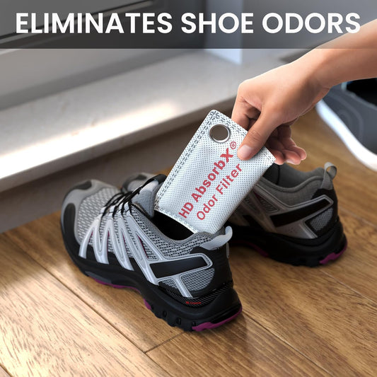 iTouchless AbsorbX High-Density Shoe Odor Filters 3-Pack – Activated Charcoal Deodorizers for Sneakers, Gym Bags, Lockers, Closets – Fragrance-Free, Long-Lasting, Easy to Use