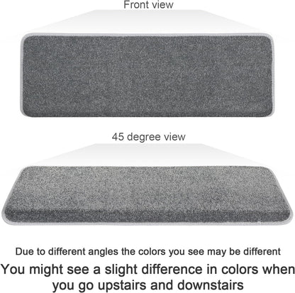 PURE ERA Carpet Stair Treads Tape Free Non Slip Indoor Stair Carpet Stair Protectors Pet-Friendly Non-Slip Skid Resistant Washable Reusable 8" x 30"(2 Pieces,Black)