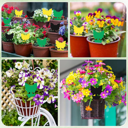 120 Pack Fruit Fly Traps Fungus Gnat Sticky Traps Yellow Black Green Plant Fly Stickers Double Side with Shovel for Indoor Outdoor Kitchen Garden Houseplant Flying Bug Insect (Flower)