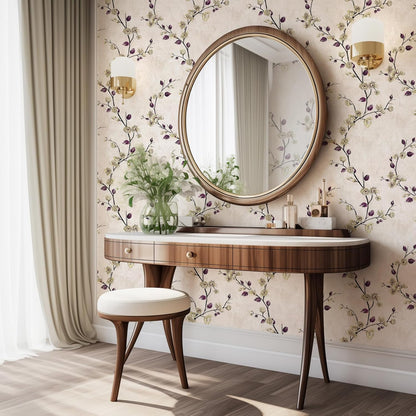 SOON AFTER 17.5”x120” Floral Peel and Stick Wallpaper Flower Tree Contact Paper Self Adhesive Removable Modern Sage Green Wall Paper Decorative Wall Covering Countertop Vinyl Film Roll