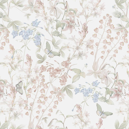 Dimoon 17.3''x78.7'' Vintage Peel and Stick Wallpaper Boho Beige Neutral Contact Paper White Floral Bird Wallpaper Removable Botanical Renter Friendly Modern Wall Paper Bedroom Bathroom Vinyl Roll