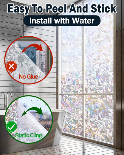 Lovepea Pure Frosted Glass Window Privacy Film 24 Hour Two Way Privacy, Removable, Static Cling, Ideal for Privacy scenarios Such as Home Office Doors and Windows (17.5 x 78.7 Inch)