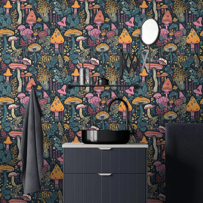 MuralPeel Dark Grey White Poppies Peony Floral Vintage Peel and Stick Wallpaper Self Adhesive Removable Easy Peel Off Stick on Wall Paper for Bedroom Cabinet Renter