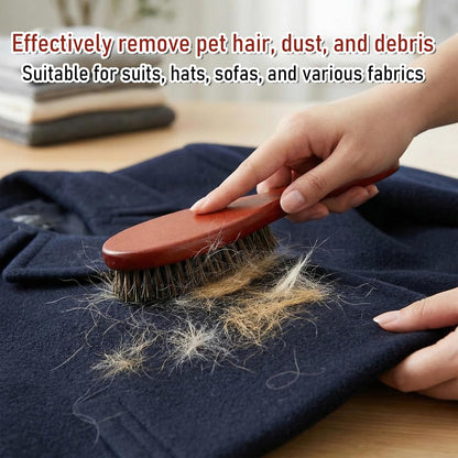 Clothes Lint Remover Brush, Pure Horse Bristle Garment Lint Brush with Pure Horse Bristle and Beech Wood Handle, for Removing Pet Hair and Dust from Sweaters, Coats, Blankets and Furniture
