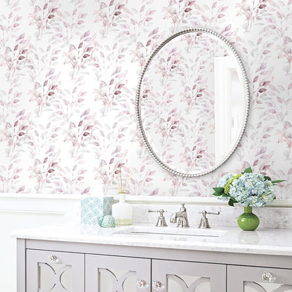 HeloHo Peel and Stick Wallpaper Blue Floral Leaf Wall Paper Self Adhesive Removable Thicken Waterproof Contact Paper for Bathroom Bedroom Living Room Decor Renter Friendly Wallpaper 15.35" X 78.7"