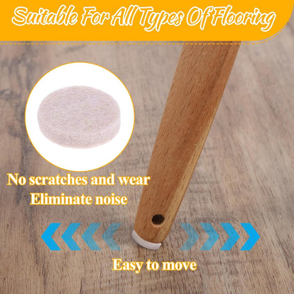 96 Pcs Felt Furniture Pads 3/4" Non Slip Chair Leg Pads Self Adhesive Chair Felt Pads Noise Canceller Anti Slip Furniture Stoppers for Hardwood Floors