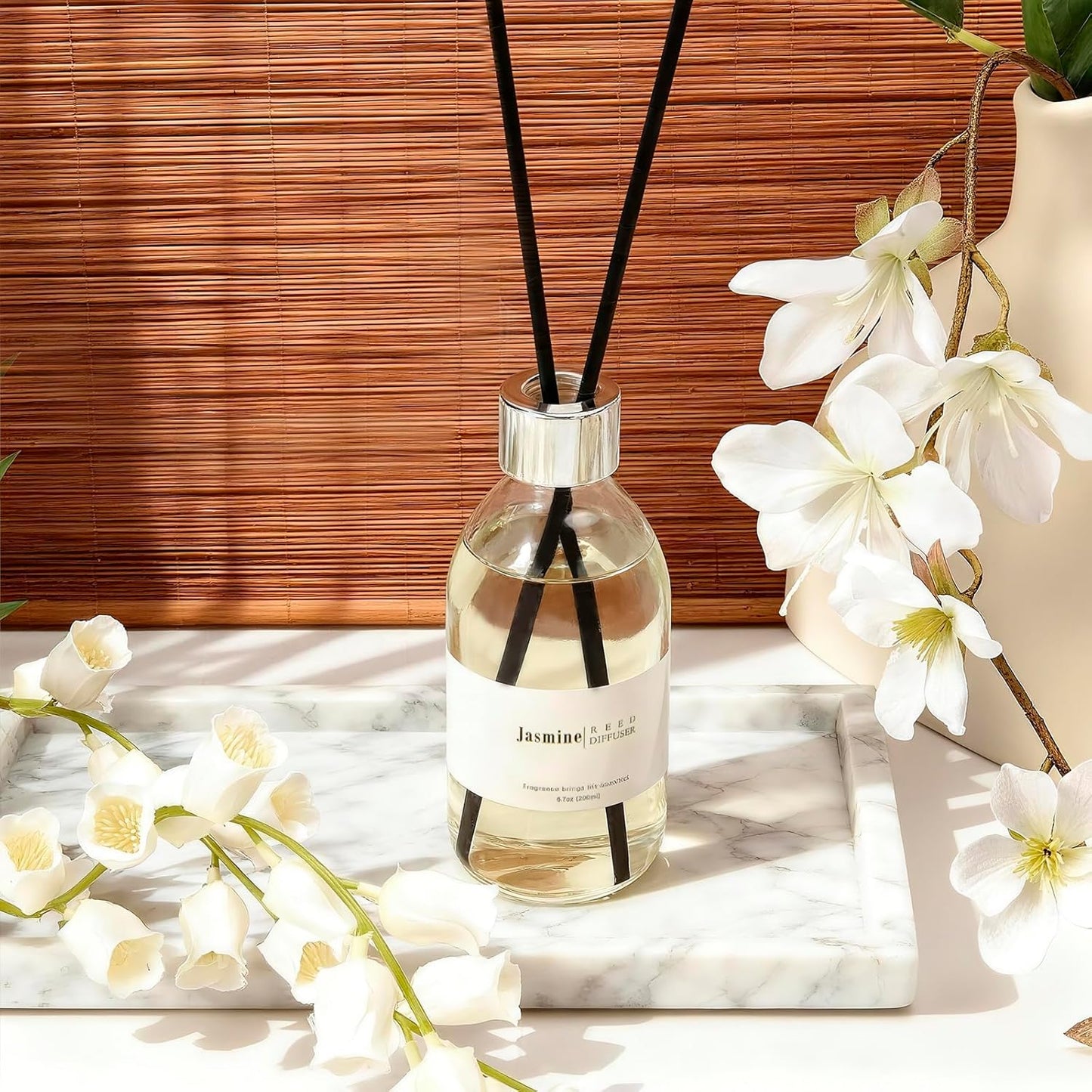 Clesh Reed Diffuser Set, 6.7 oz Eucalyptus Scented Diffuser with Sticks, Home Fragrance Reed Diffuser for Bathroom Shelf Decor