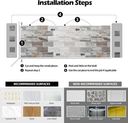 2026 New Upgrade Peel and Stick Backsplash Tile, Peel and Stick 11.34" X 11.57" Wall Tile for Kitchen, Bathroom, Fireplace, Laundry (Beige Ecru, 10 Packs)