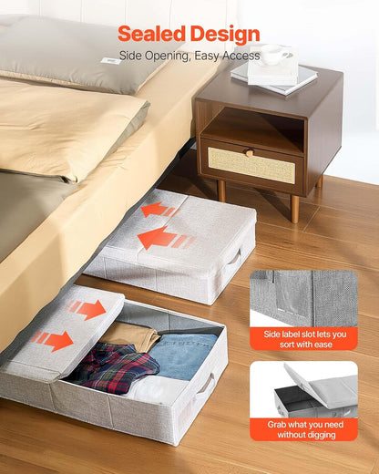 VEVOR Under Bed Storage with Wheels, 36.0 x 18.1 x 7.3 inch, Underbed Containers with Clear Lid, Underbed Shoe Organizer, Rolling Under the Bed Storage Bins for Clothes Shoes Blankets Bedroom, 2 Pack