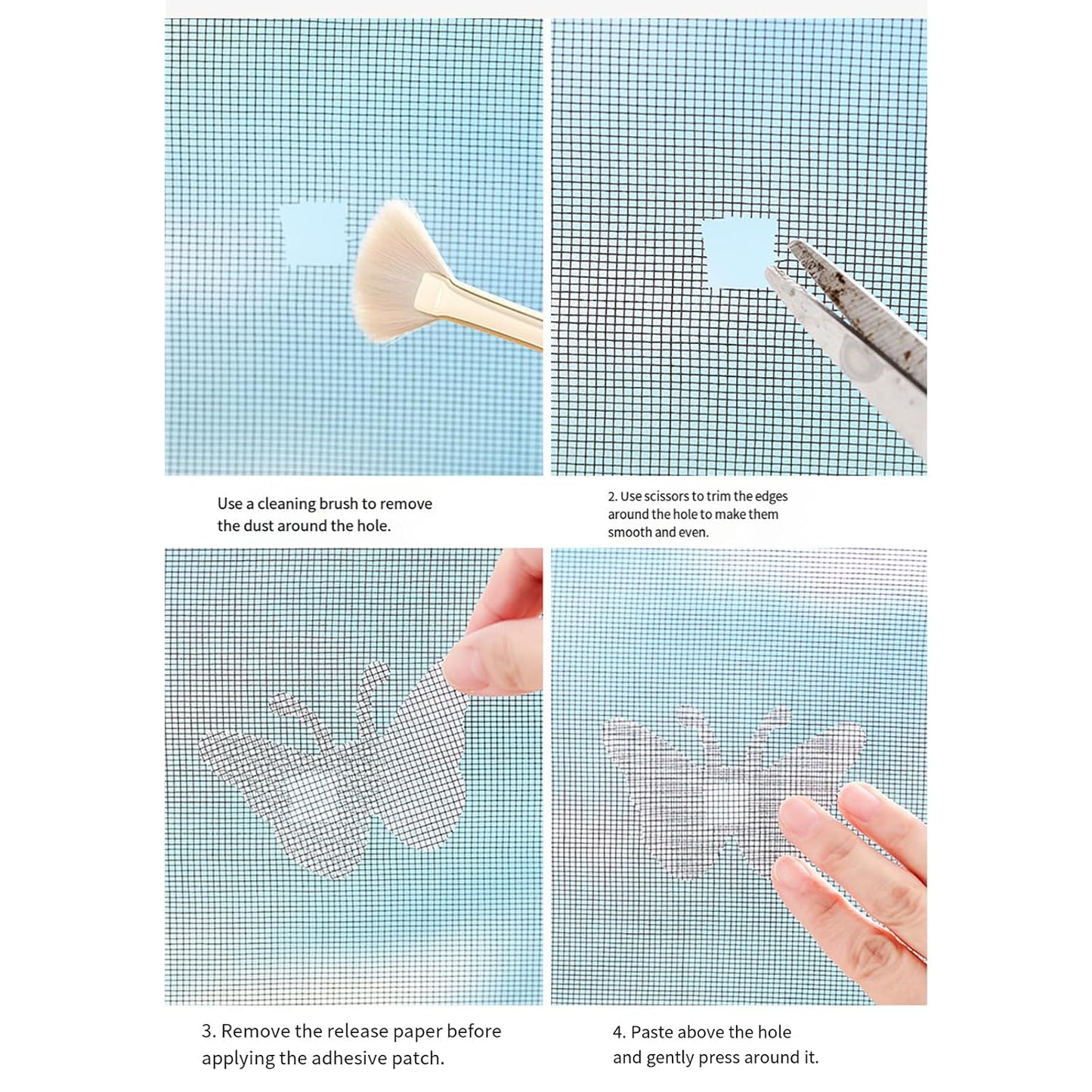 30Pcs Window Screen Patches Repair Kit, Butterfly Shape Window Screen Repair Kit for Mesh Door, Strong Adhesive Fiberglass Quick Tape