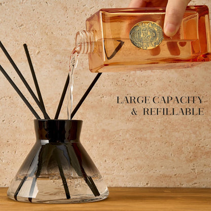 M&SENSE 6.3 oz Large Reed Diffuser Set | Lime+Basil Scent Oil Diffuser with Sticks | Hotel Collection Non-Toxic Home Fragrance |for Bedroom Bathroom Living Room - Colors B