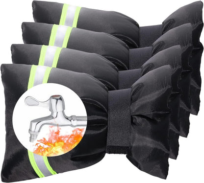 Outdoor Faucet Covers for Winter Freeze Protection, 4 Pack Thickened Insulation Outside Hose Bib Reusable Waterproof Anti-Freeze Tap Cover