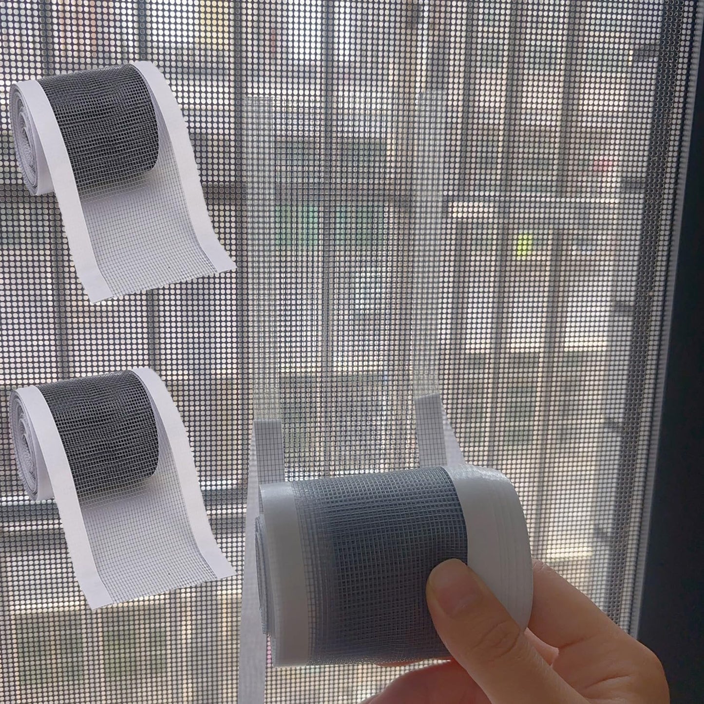 2 Rolls Self-Adhesive Window Screen Repair Tapes Screen Door Tent Net Repair Patch Net (5 Meters/Roll 7cm in Width)