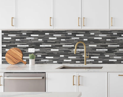 Yipscazo 2026 New Upgrade 11.34" X 11.57" Peel and Stick Backsplash, Stick on Backsplash Tiles for Kitchen, Bathroom, Fireplace (10 Sheets, Beige Rocks + Rose Gold)
