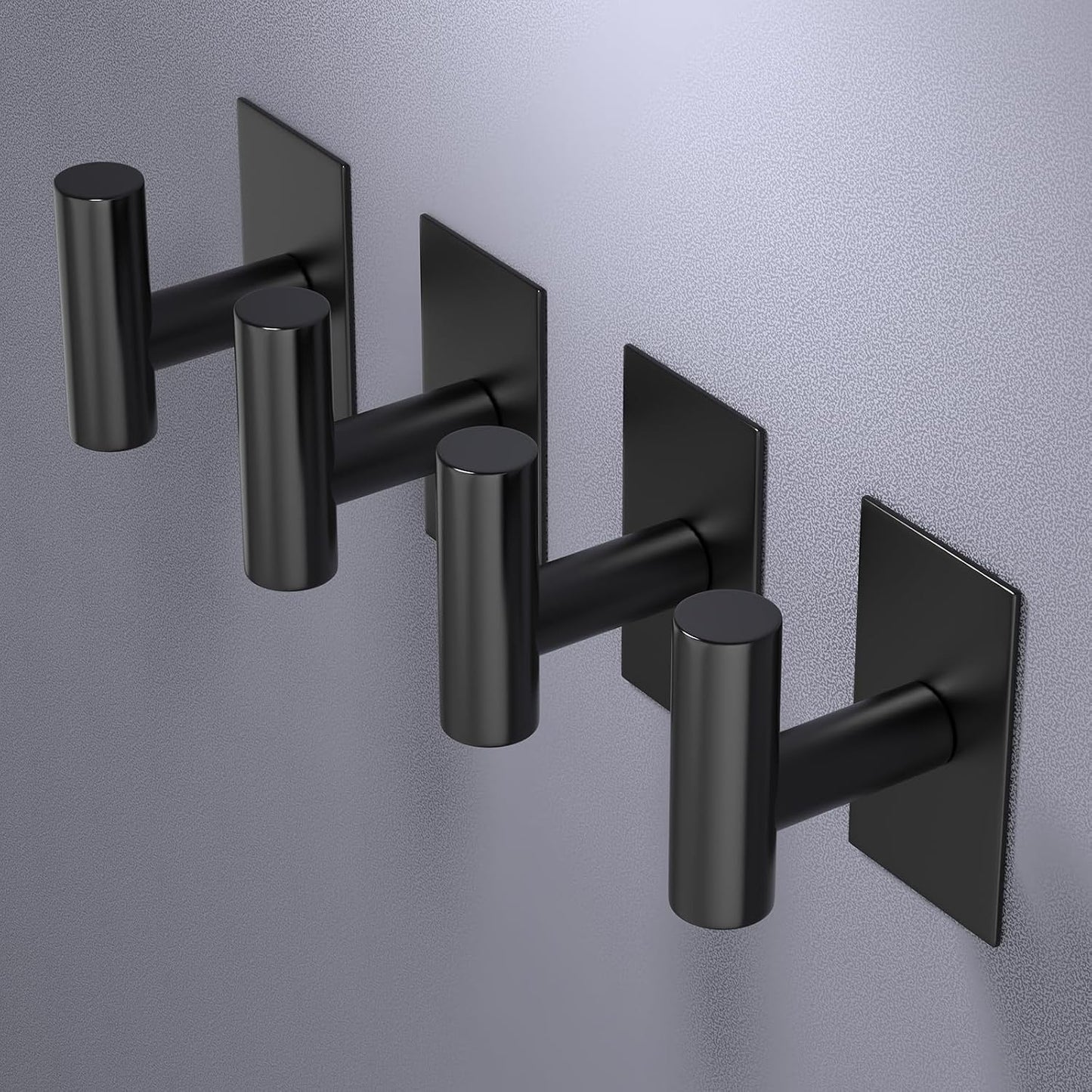 VAEHOLD Wall Towel Hooks, Heavy Duty Sticky Holder Waterproof Towel Hooks for Hanging Coat, Clothes, Closet Hook Wall Mount for Kitchen (Silver, 4 Pack)