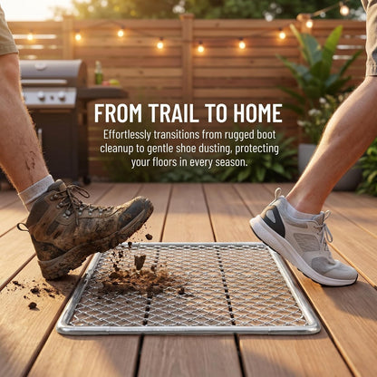 ARTIBETTER Outdoor Boot Scraper Mat: Entrance Way Mud Scrubber - All-Weather Dirt & Mud Scraper Entry Mat for Porch Home Patio Garden