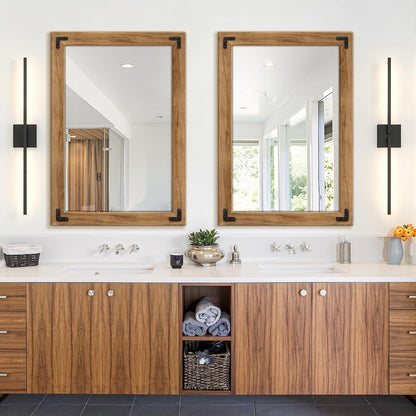 TRAHOME Full Length Mirror with Wooden Frame, 56"X22" Solid Wood Standing Floor Mirror for Farmhouse, Bathroom, Bedroom Decor, Hanging or Leaning Wall-Mounted