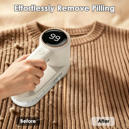 Fabric Shaver Rechargeable, 3-Speed Lint Shaver, Lint Remover Shaver with 6-Leaf Blades & LED Display, Sweater Shavers to Remove Pilling, Pilling Remover for Clothes, Furniture, Blanket, Couch