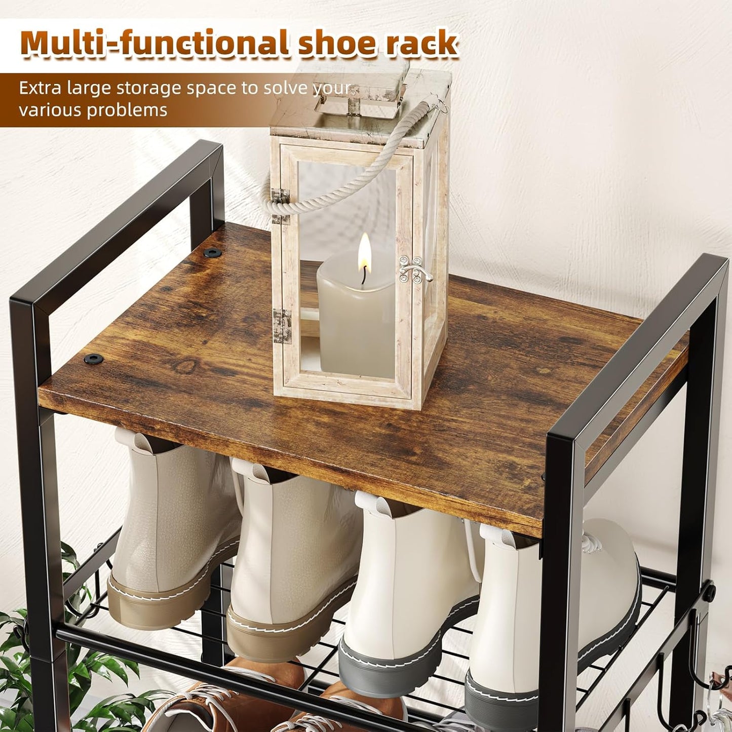 Simple Trending Tall Shoe Rack Storage Holds 40 Pairs, 10 Tier Shoe Organizer Shelf Large Capacity for Entryway Closet, Black