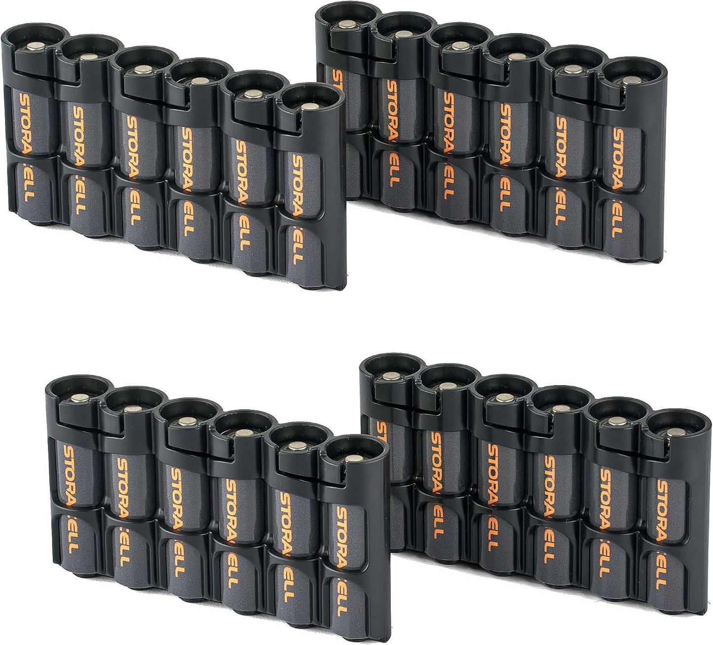 Storacell Slimline AA-6 Battery Storage Caddy and Dispenser (Pack of 2), Military Green, Holds 6 AA Batteries (Not Included), Durable & Compact Design, The Original Battery Caddy, Made in The USA