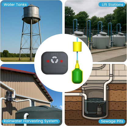 Sump Pump Alarm WiFi, Smart High/Low Water Level Alarm with Alarm-activated Outlet, Free App Alerts,Built-in Backup Battery,110dB Siren,10ft Float Switch for Septic Tank, Sump Pump, Ponds & Water Tank