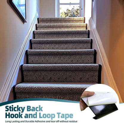 2 Inch x33 Feet Adhesive Hook and Loop Tape,Nylon Heavy Duty Tape Fasteners,Black Double Sided Self Adhesive Interlocking Tape Can Be Used to Fix Screen Window Sofa Cushions Carpet Wall Hanging